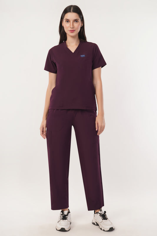 Nova (Stretch) Women's Scrubs Wine Maroon